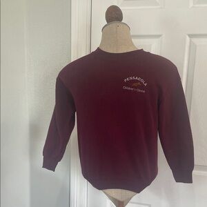 Gildan Burgundy Red wine maroon pullover Sweatshirt cotton blend boys girls M